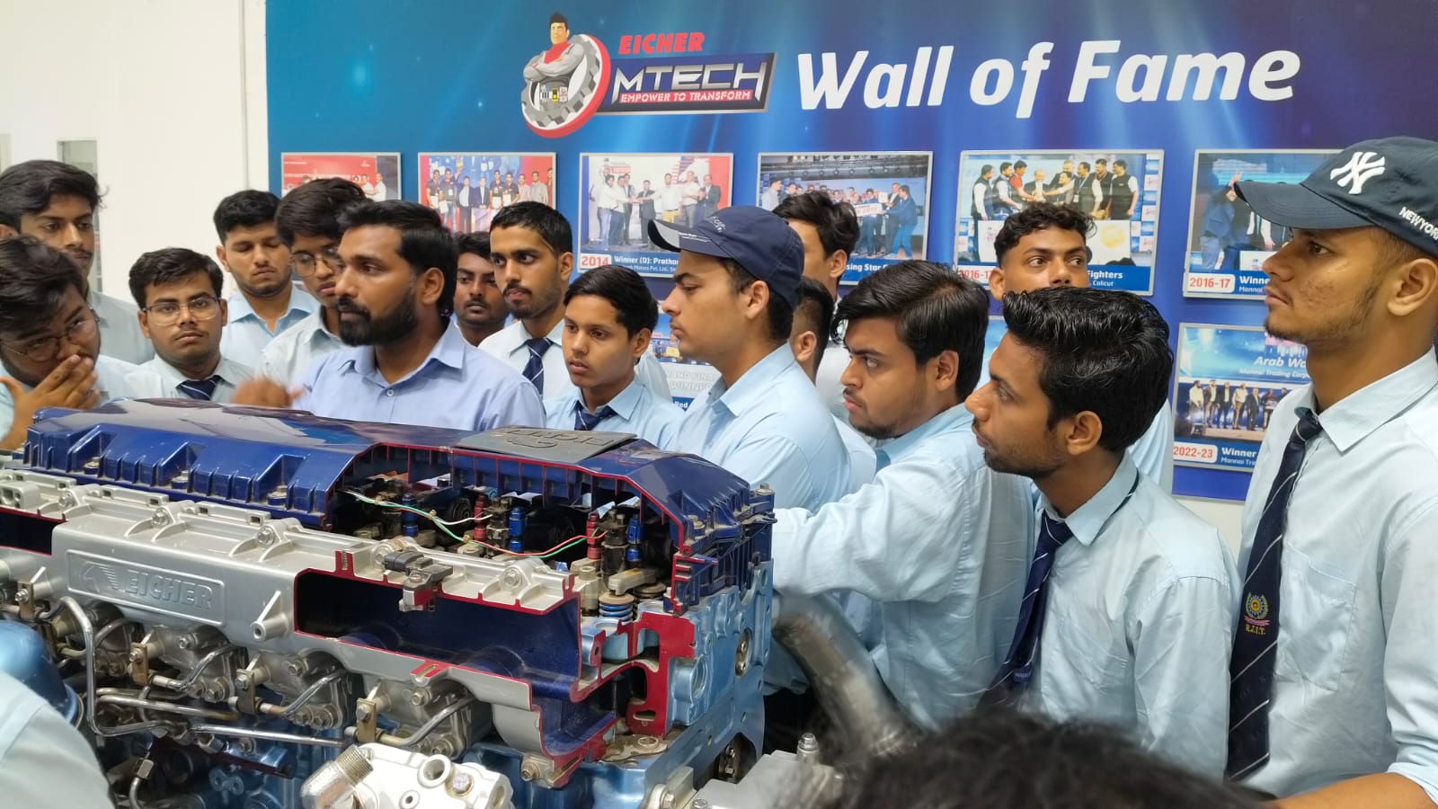 Students at Volvo Eicher plant